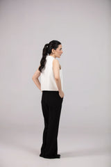Cross Wrap Linen Waist Top