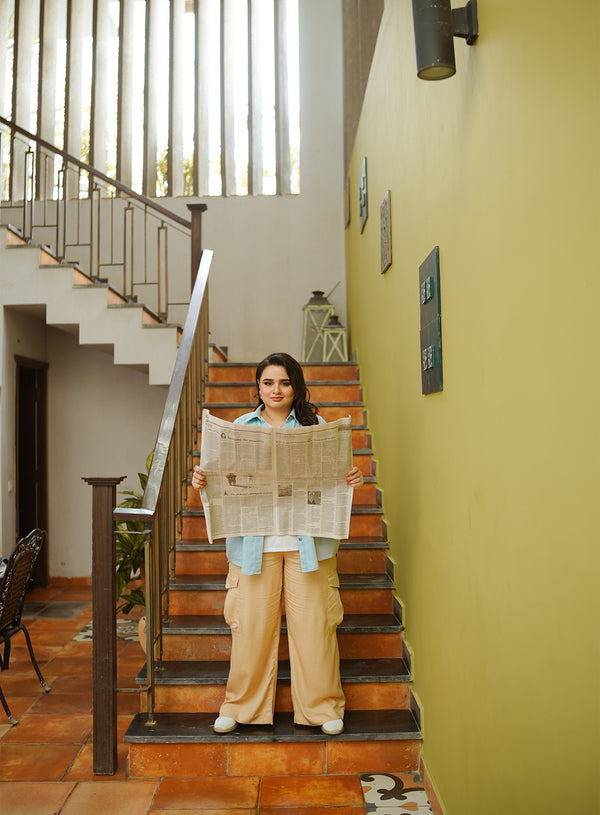 Cross over wide leg cargo relaxed waist extra image