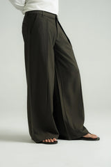 Experimental Wide Leg Pants Moss