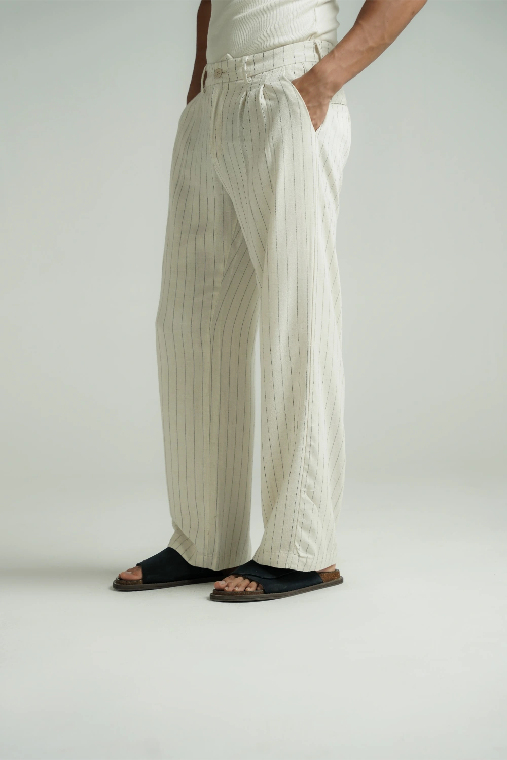 Pinstripe Wide Leg Pants-thumbmail-5