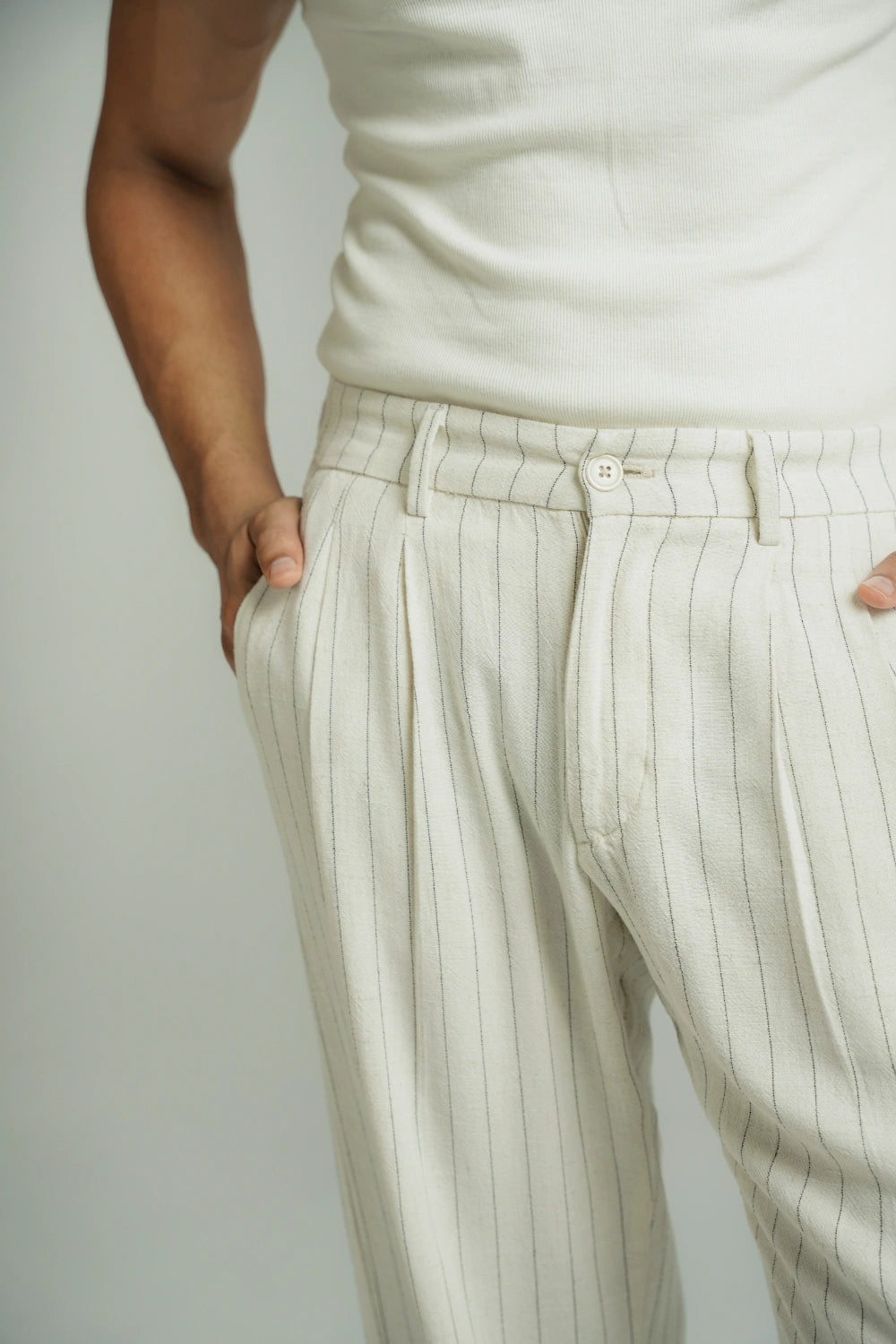 Pinstripe Wide Leg Pants-thumbmail-8