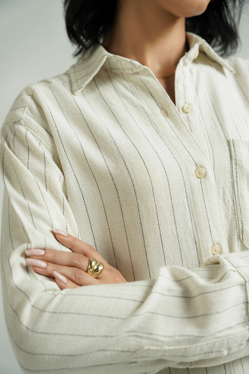 Pinstripe Button Down Shirt-thumbmail-3