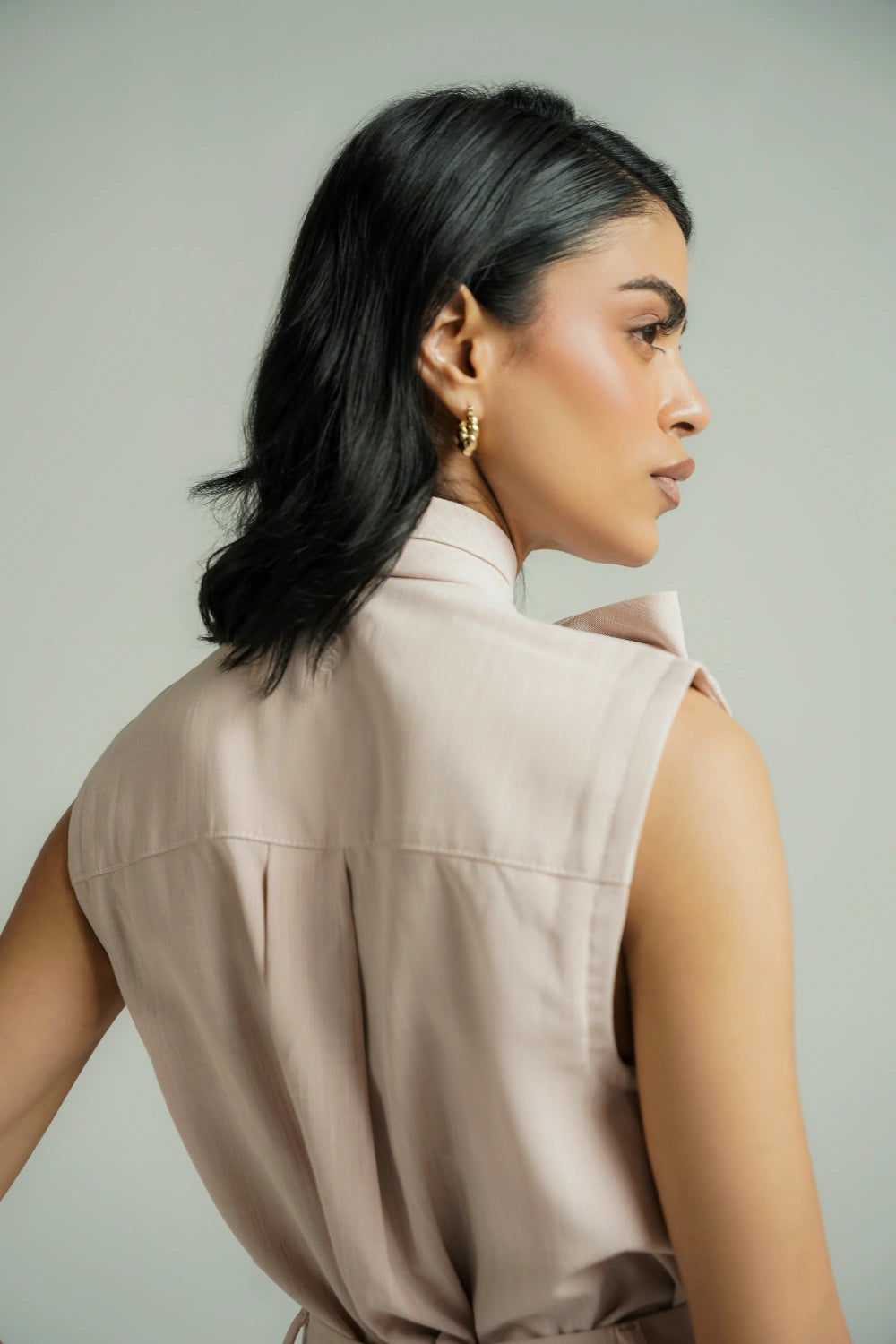 Bow-Tie Blouse Salmon Pink-thumbmail-5