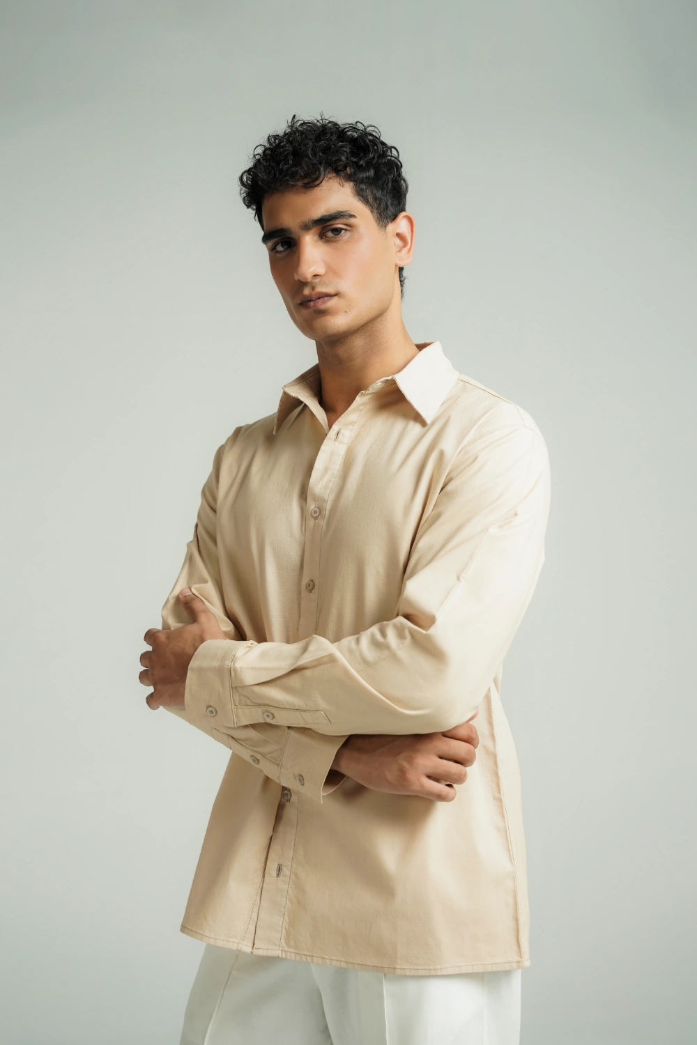 Regular Fit Shirt Beige-thumbmail-4
