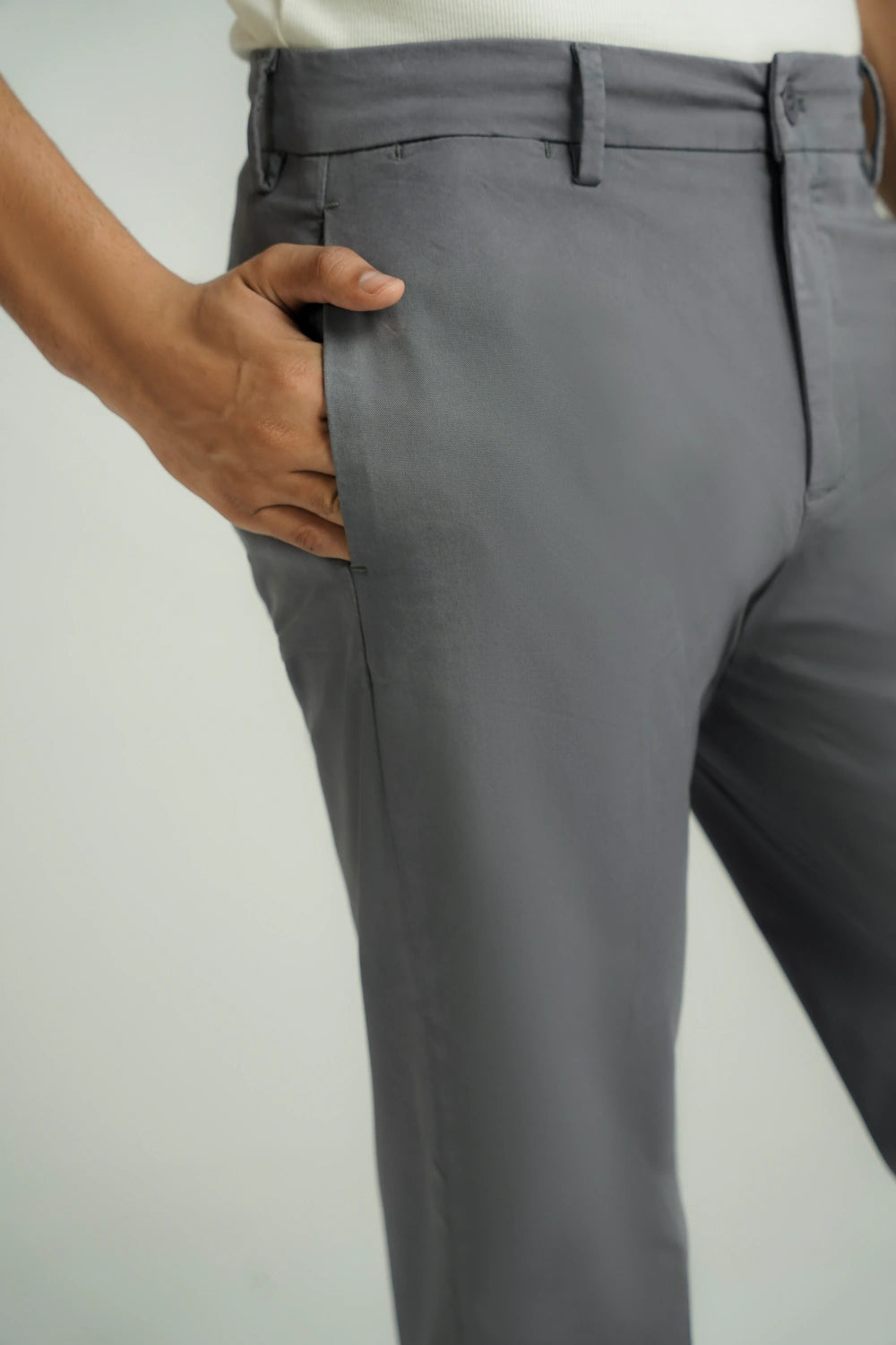 Wide Leg Chino Pants Grey-thumbmail-4