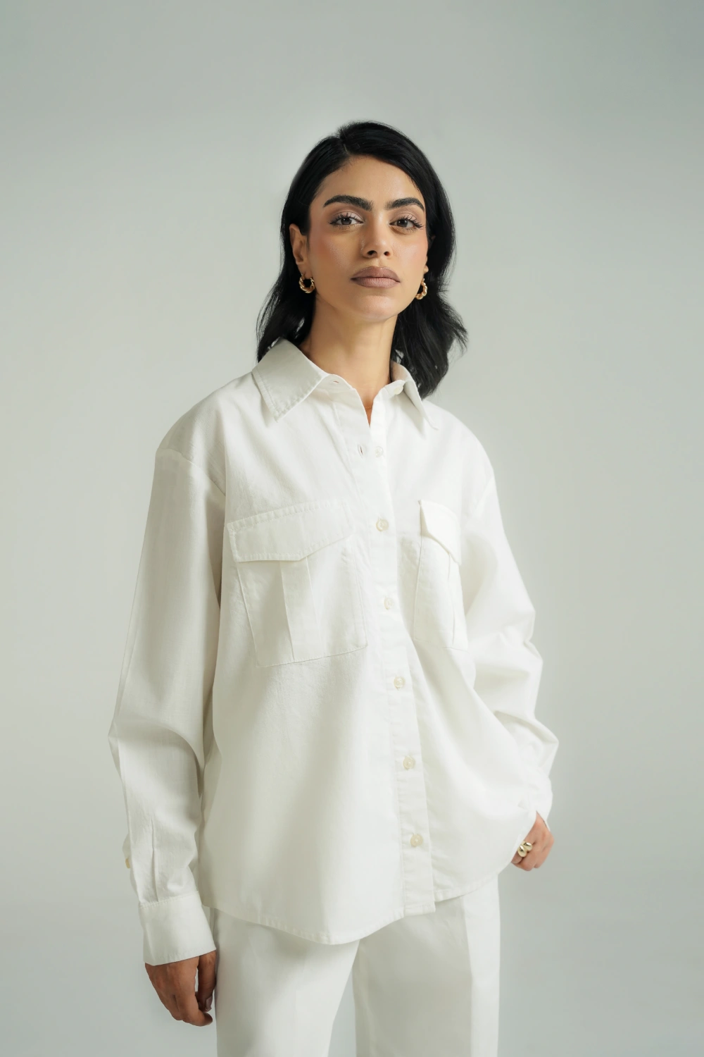 Relaxed Fit Button Down Shirt-thumbmail-5
