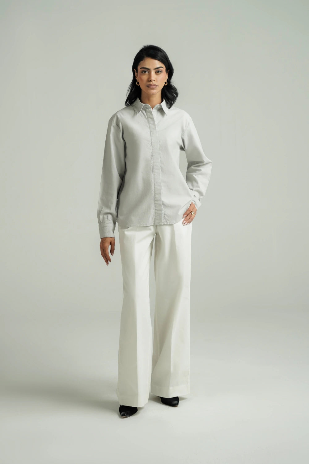 Loose Fit Cotton Shirt - Indigo