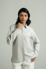 Loose Fit Cotton Shirt - Indigo