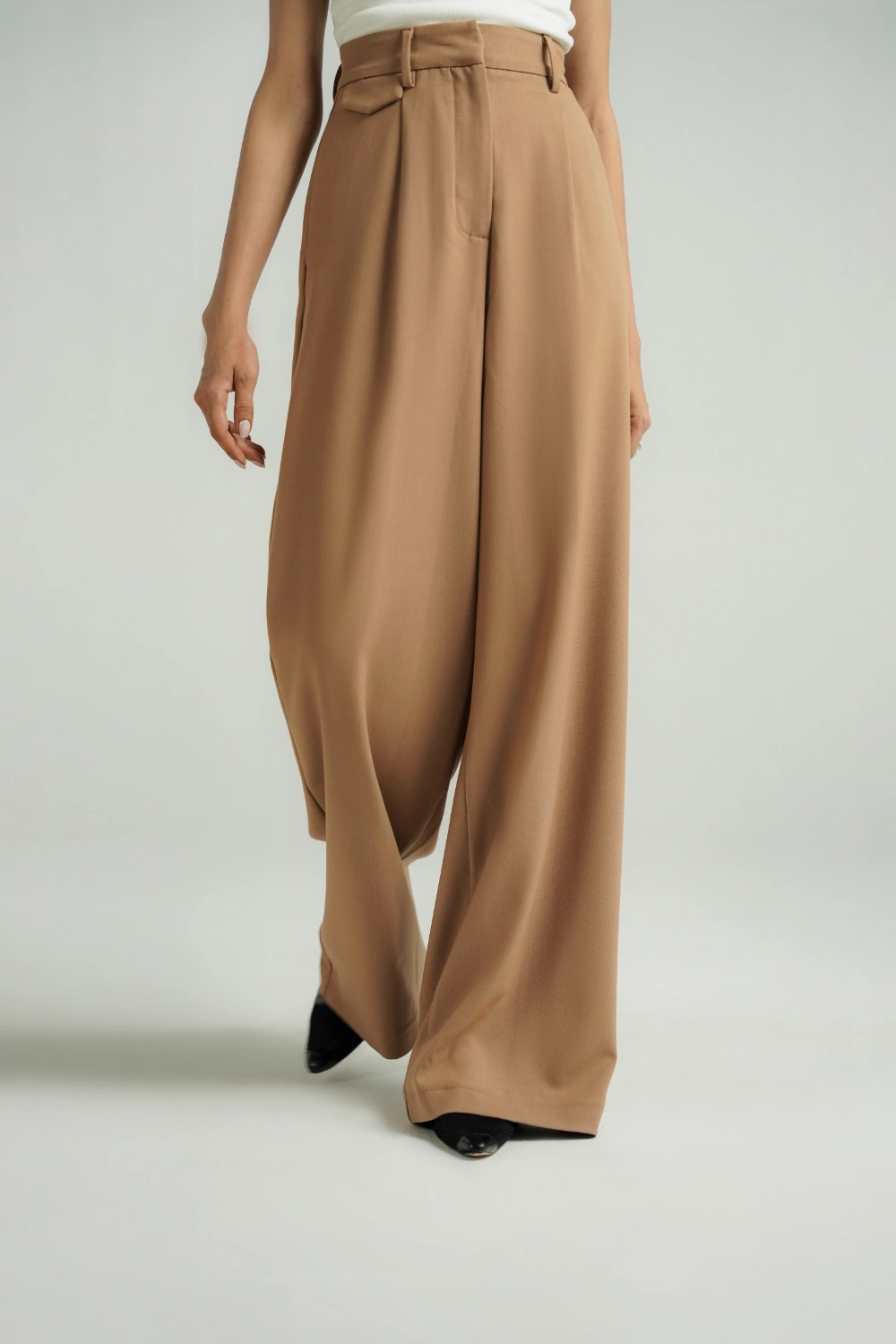 Studio Wide Leg Pants - Caramel-thumbmail-5