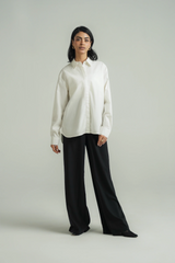 Loose Fit Cotton Shirt - White