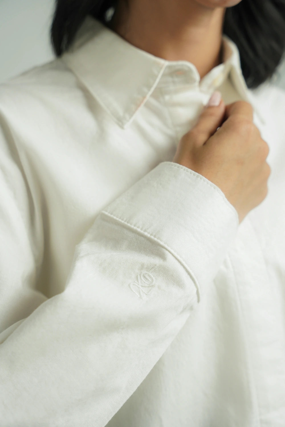 Loose Fit Cotton Shirt - White-thumbmail-6