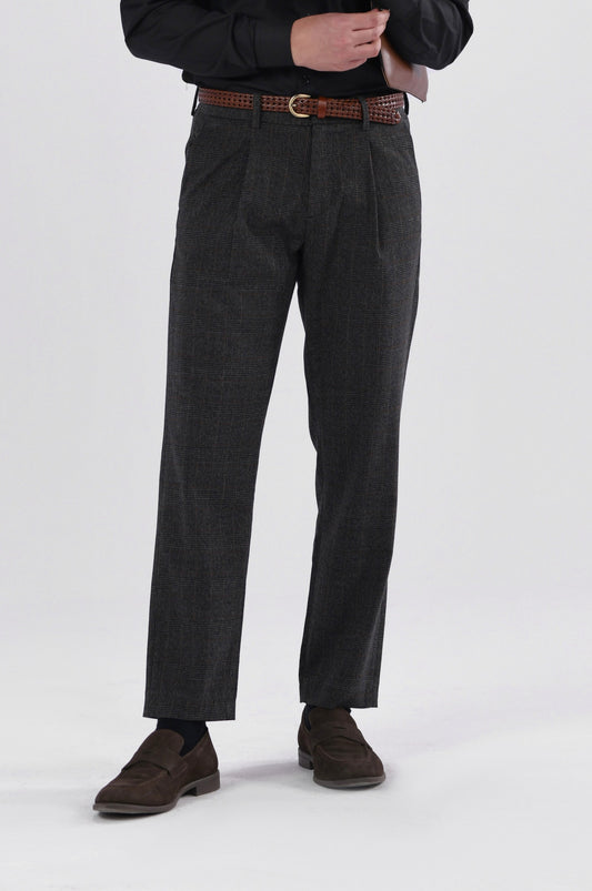 Windowpane Straight fit pants