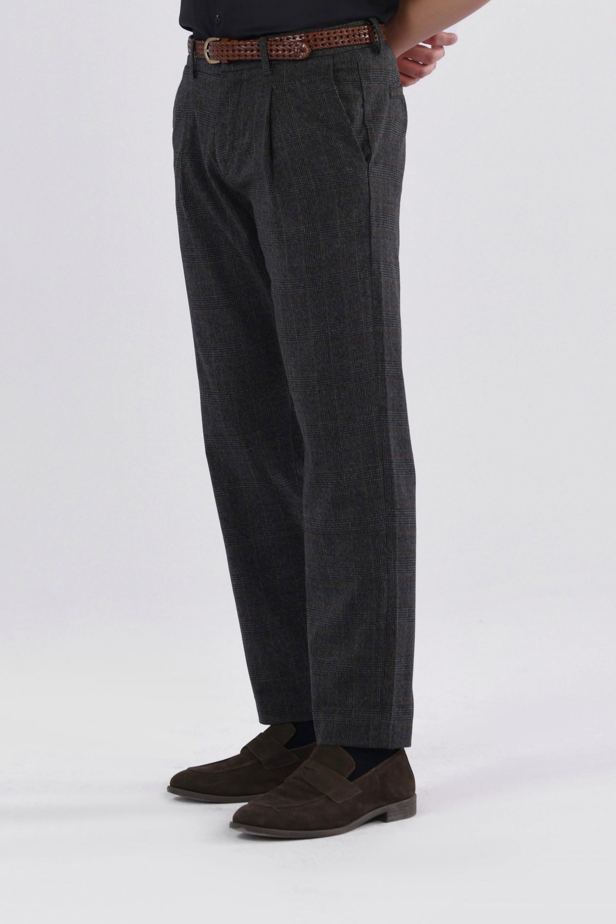 Windowpane Straight Fit Pants-thumbmail-3