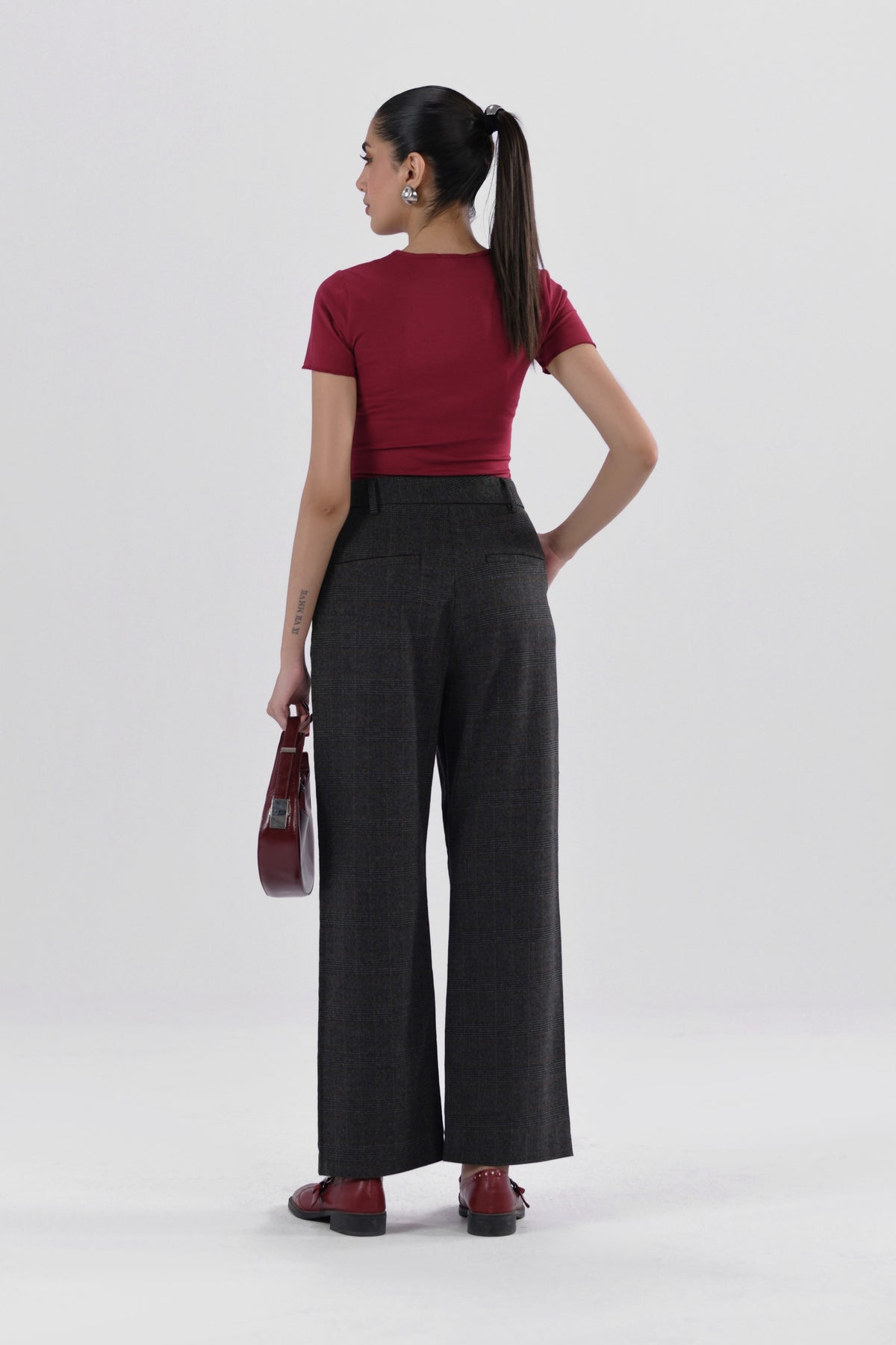 Windowpane Straight Leg Pants-thumbmail-6