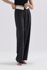 Windowpane Turnover Waist Pants