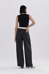 Windowpane Turnover Waist Pants