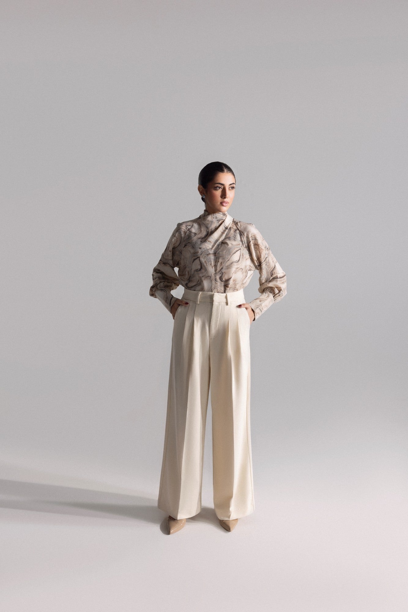 Double Pleated Wide Leg Pants