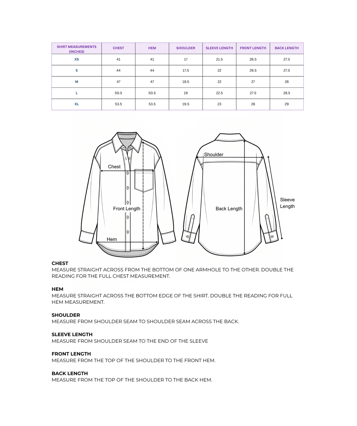 Size Chart