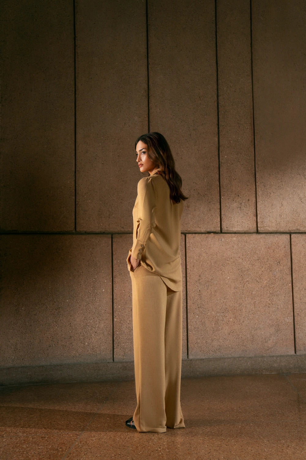 Tan Regular Fit Co-Ord Set-thumbmail-2