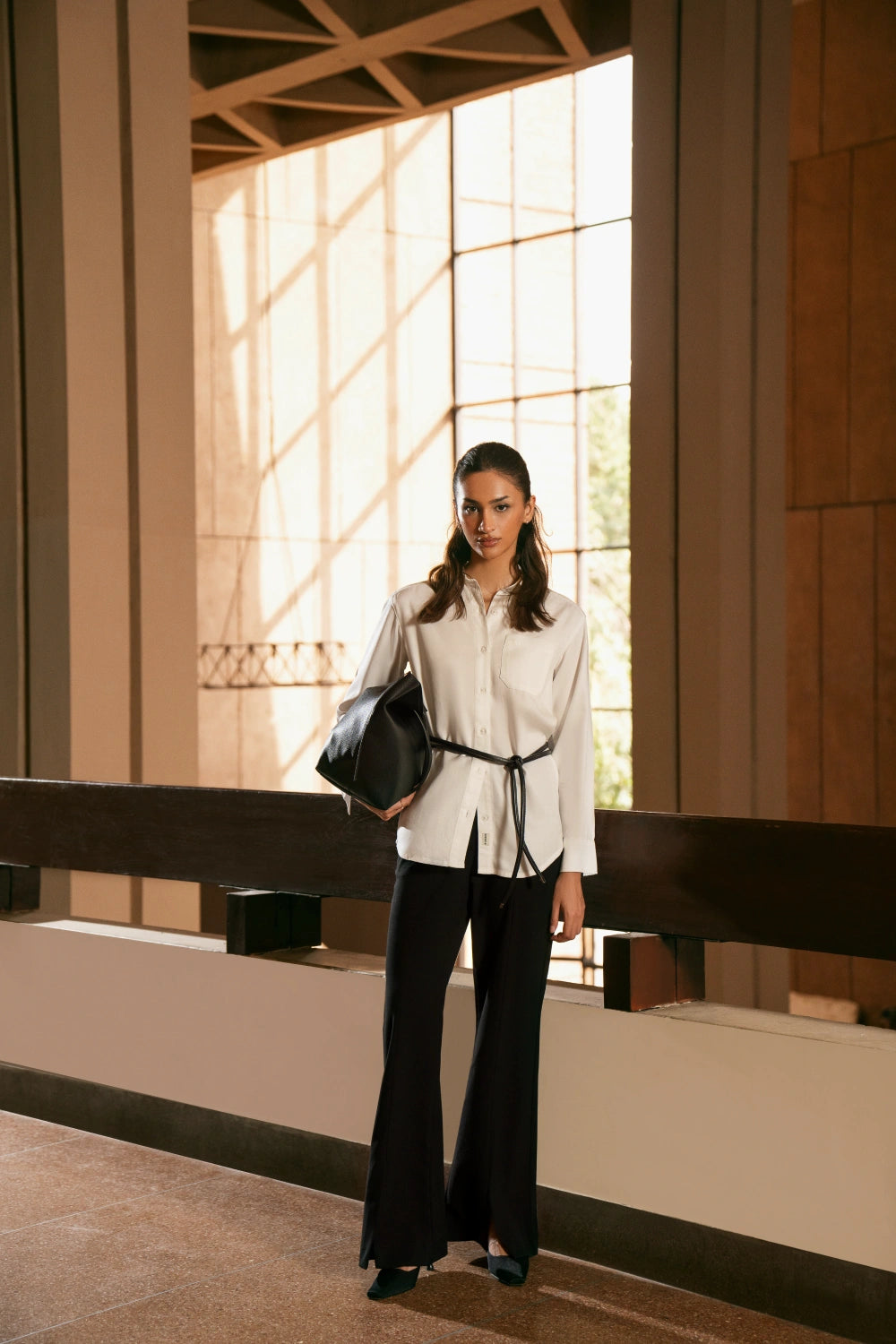 Front Slit Flared Pants