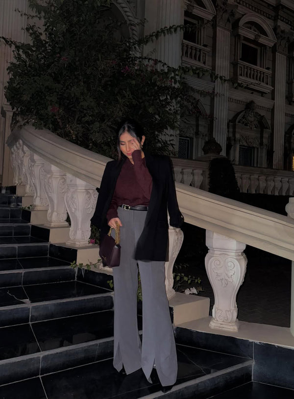 Front Slit Flared Pants extra image