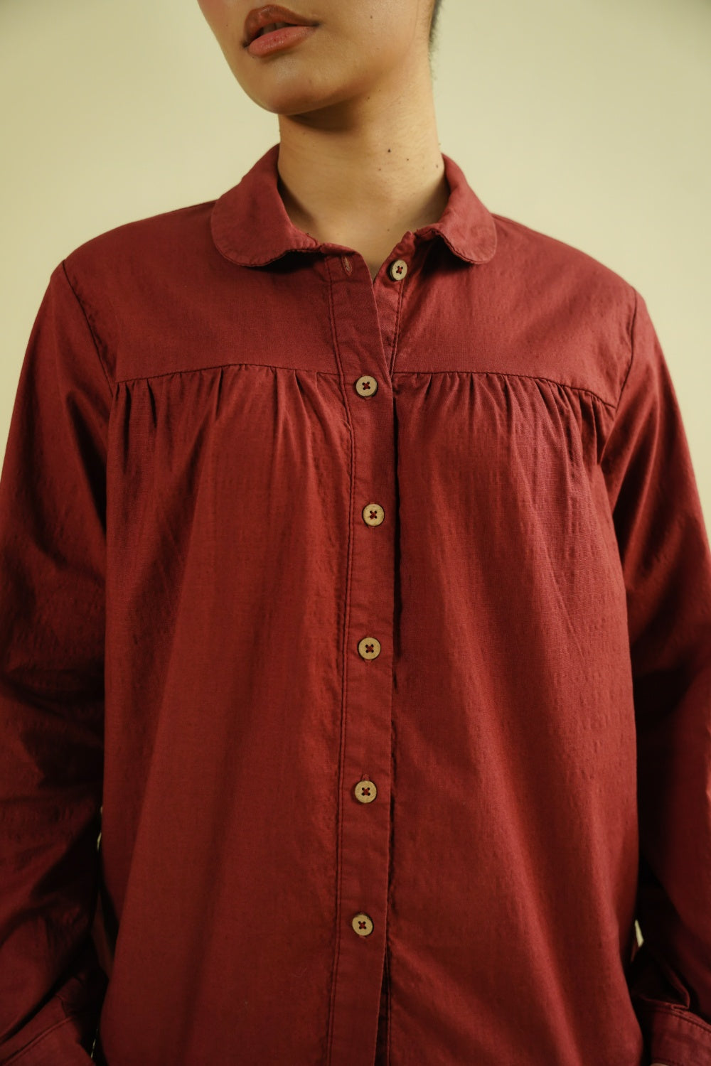 GATHERED TOP - MAROON-thumbmail-4