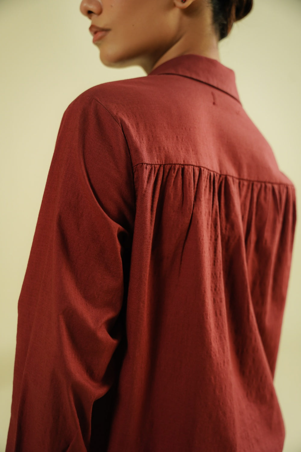 GATHERED TOP - MAROON-thumbmail-7