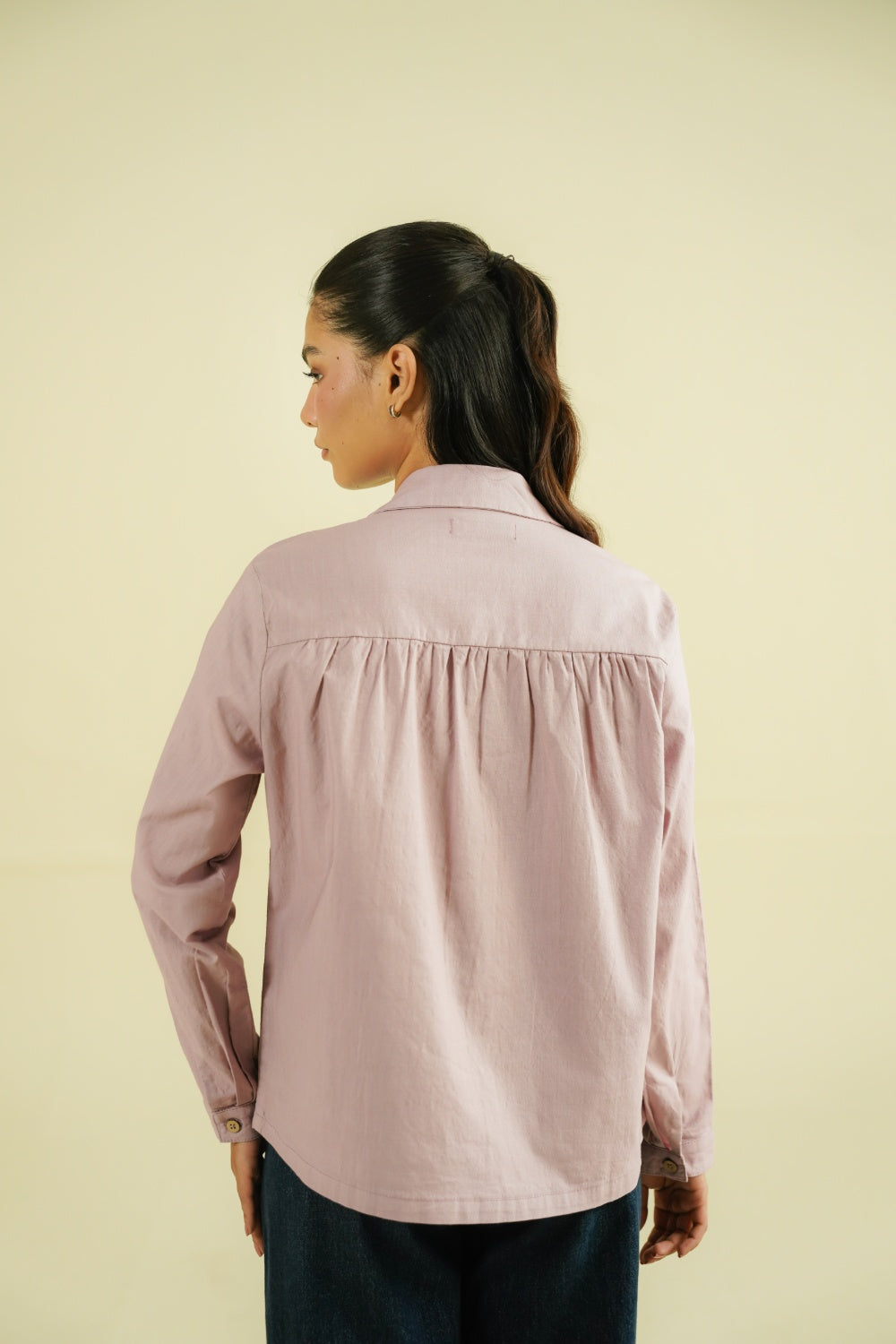 GATHERED TOP - MAUVE
