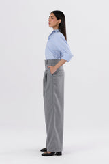 Pinstripes Pleated Wide Leg Pants
