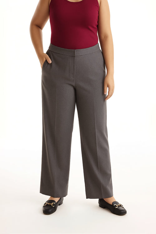 Windowpane Straight Leg Pants - XL Size