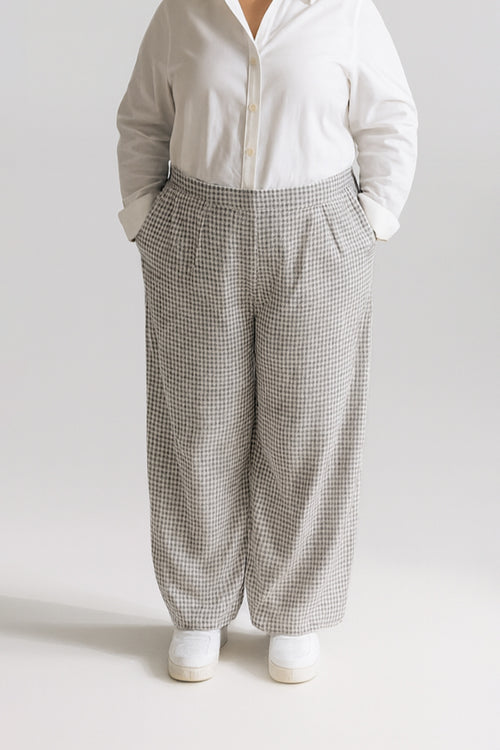 Houndstooth Pleated Pants - XL Size