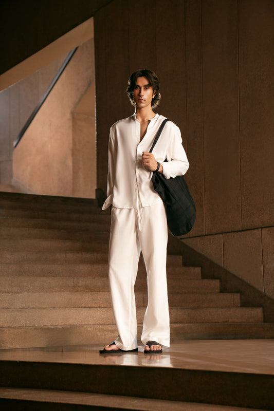 Linen Wide Leg Pants - Elasticated
