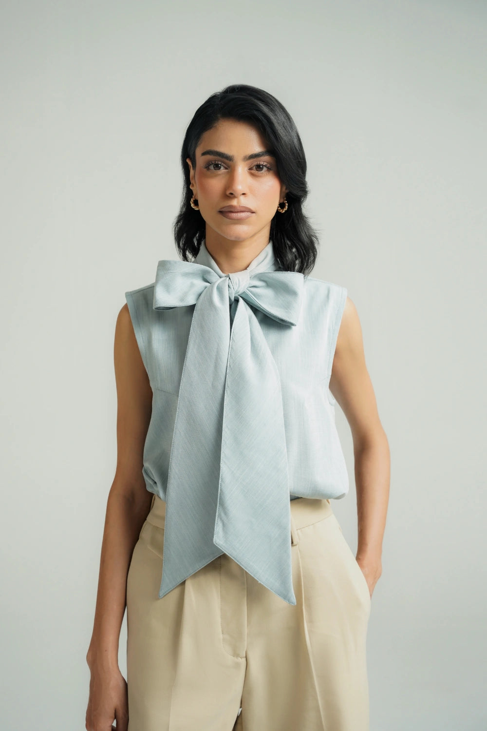 Bow-Tie Blouse Blue