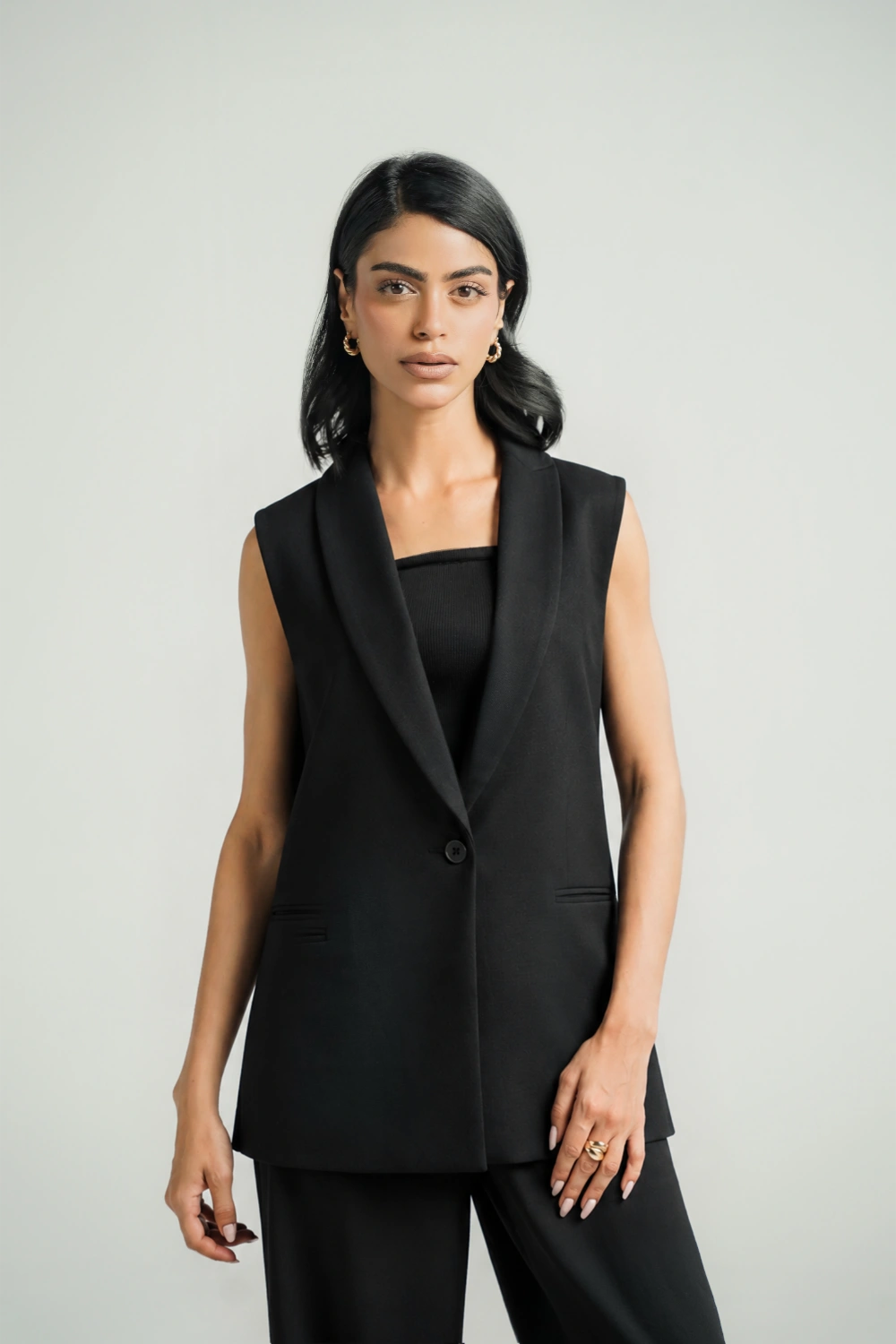 Womens Loose Fit Blazer Black