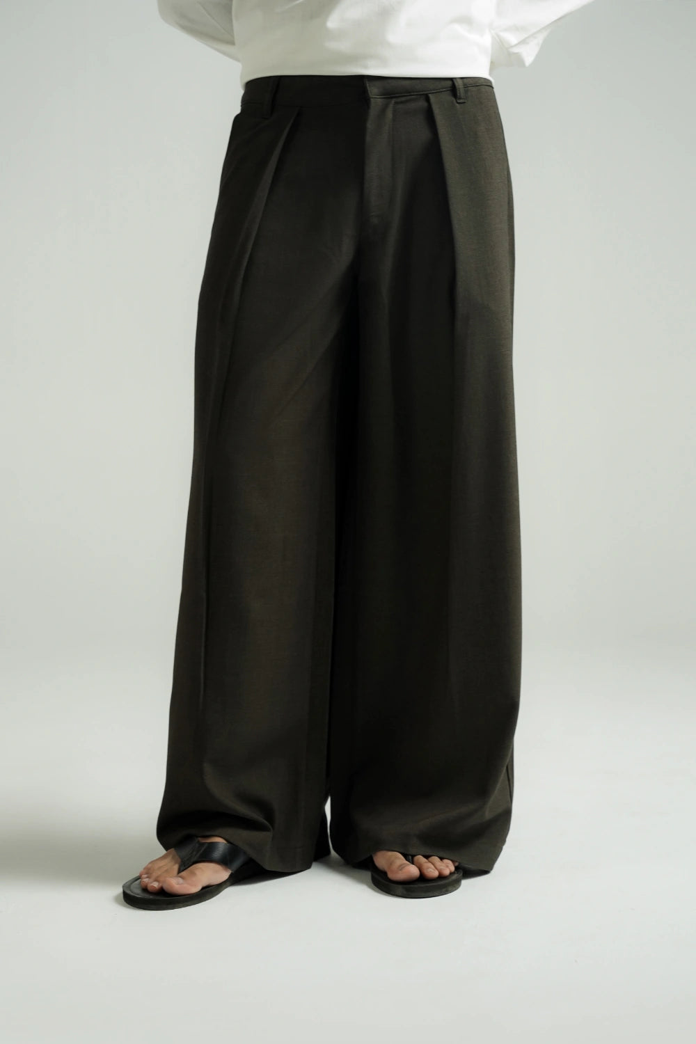 Experimental Wide Leg Pants Moss