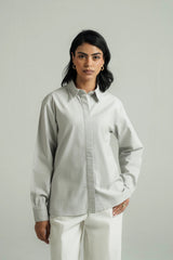 Loose Fit Cotton Shirt - Indigo