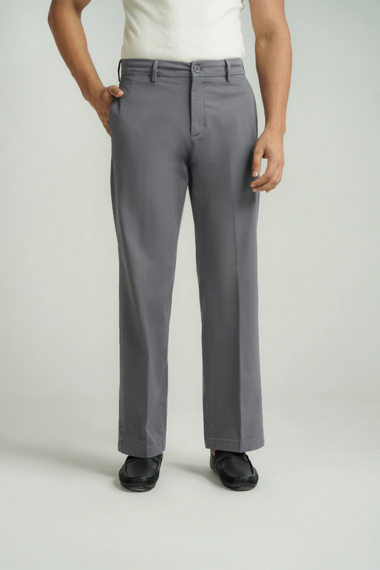 Wide Leg Chino Pants Grey