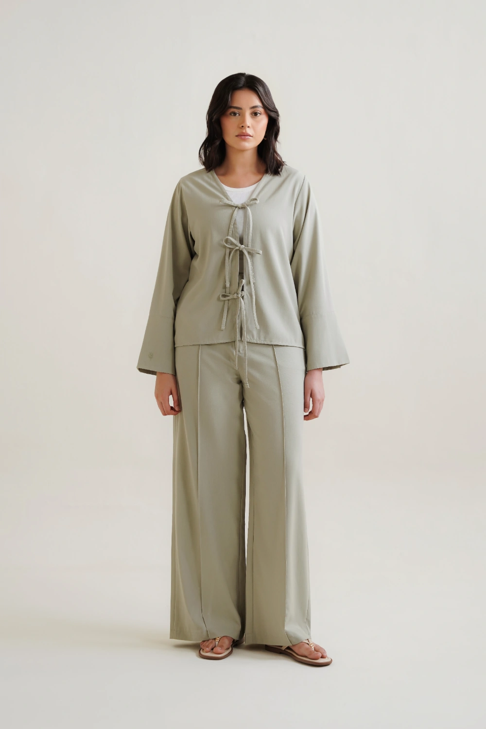 Pintuck Wide Leg Pant-thumbmail-4