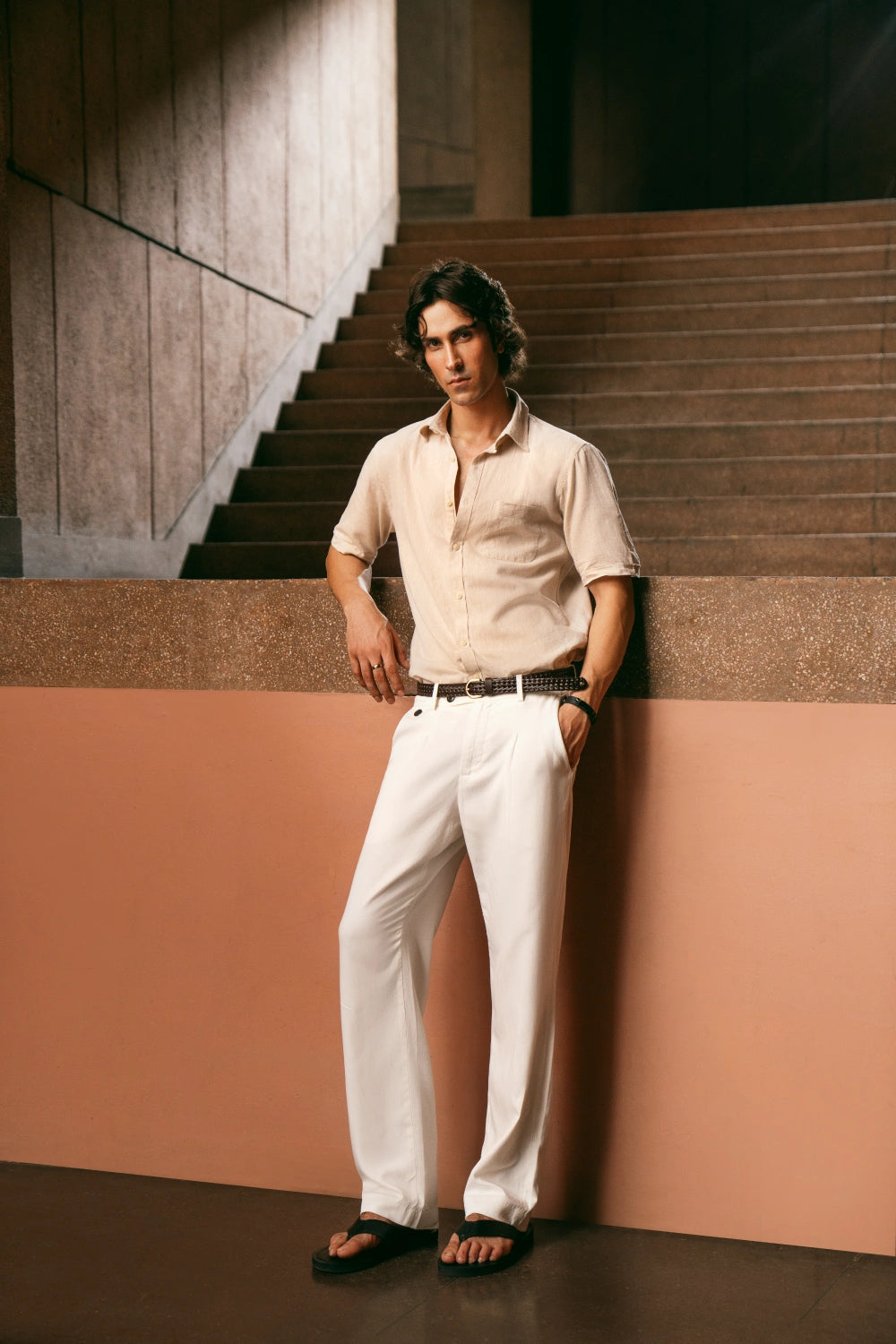Men's Linen Pants - Straight Fit-thumbmail-1