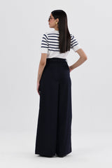 Pinstripes Pleated Wide Leg Pants