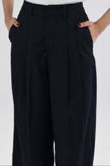 Pinstripes Pleated Wide Leg Pants