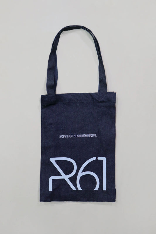 Navy Denim Tote Bag - Full Logo