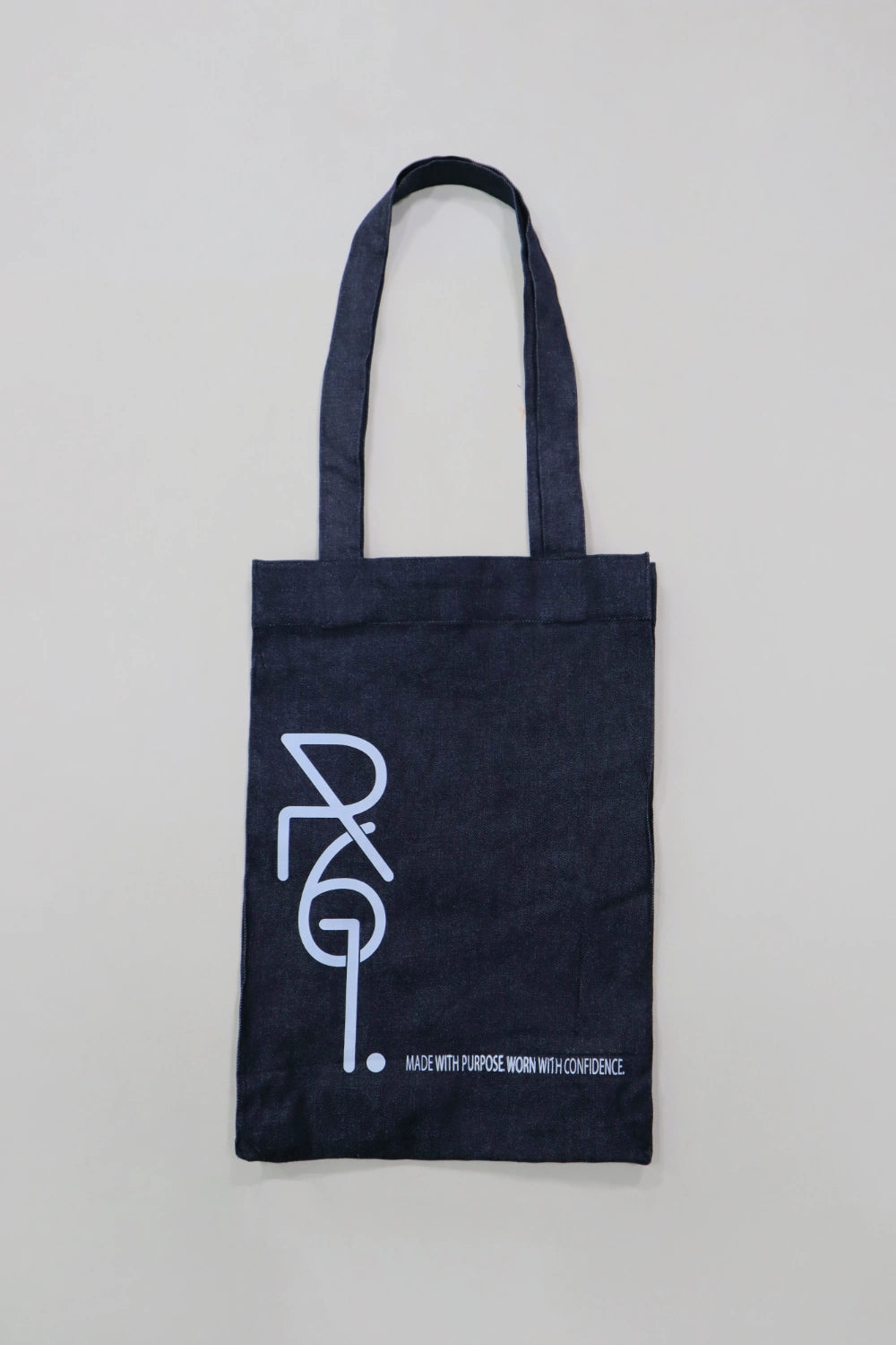 Navy Denim Tote Bag - Side Logo