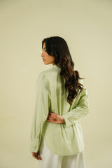 PLEATED SHIRT - PALE GREEN