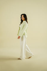 PLEATED SHIRT - PALE GREEN