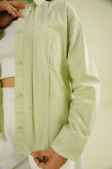 PLEATED SHIRT - PALE GREEN