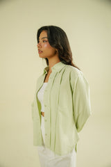 PLEATED SHIRT - PALE GREEN