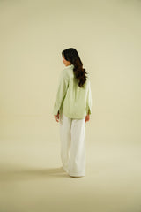 PLEATED SHIRT - PALE GREEN