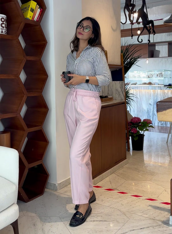 Pink Paper Bag Waist Trousers extra image