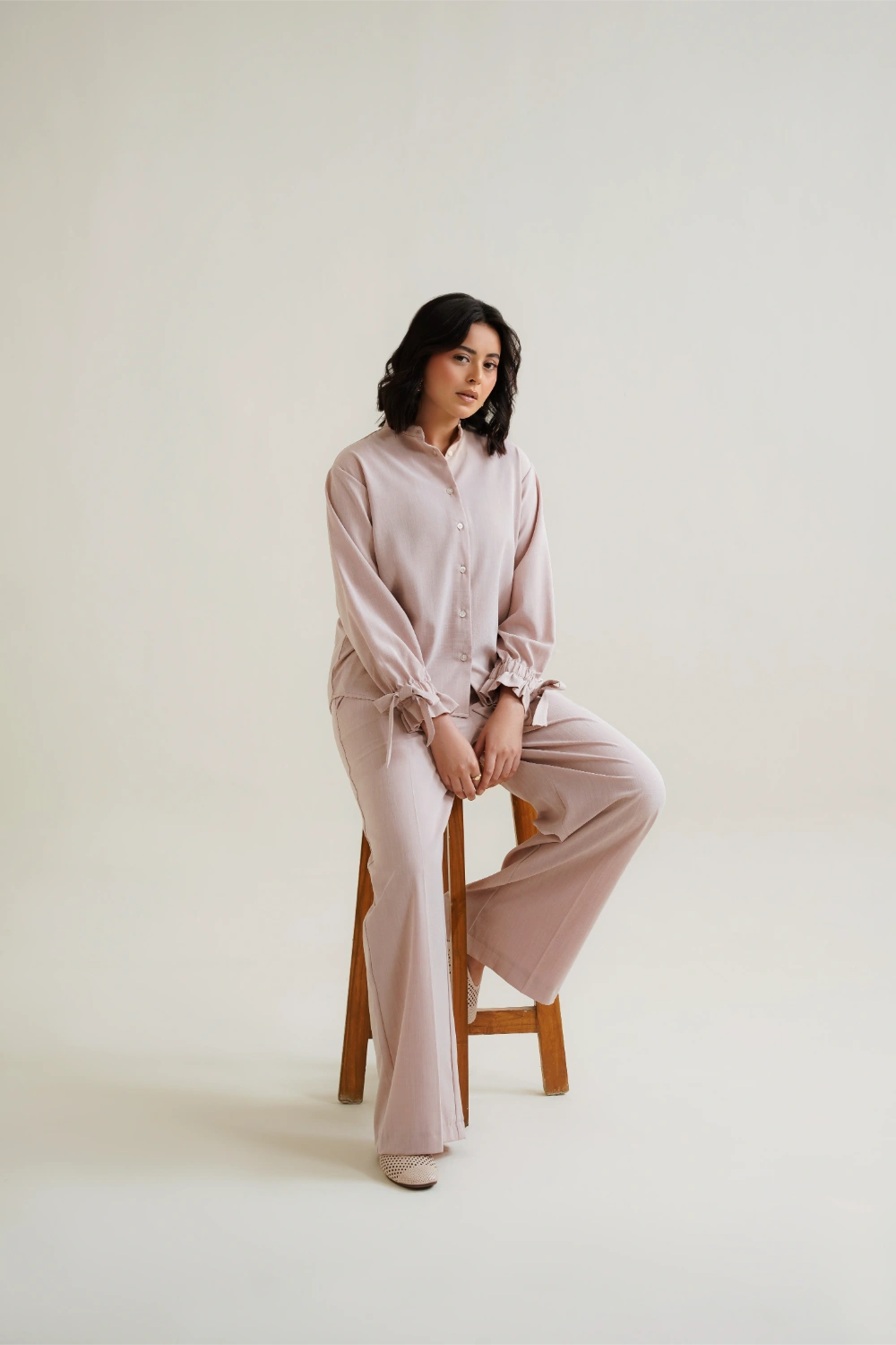 Single Pleat Wide Leg Pants-thumbmail-5